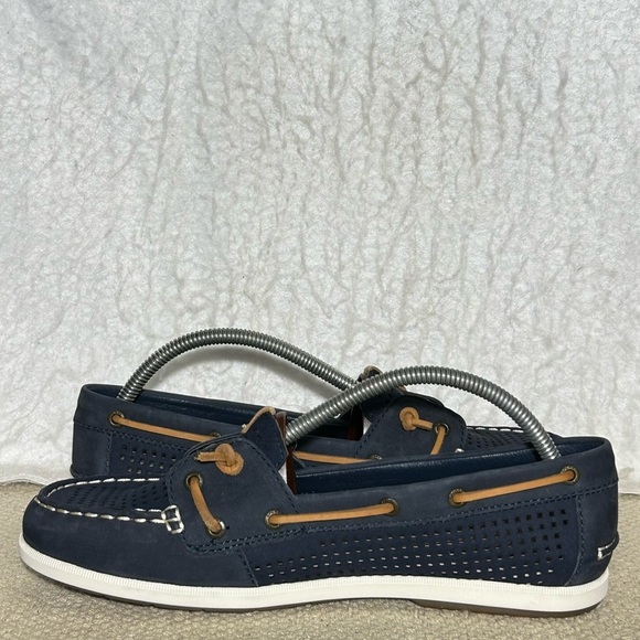 Sperry Womens Blue Perforated Leather SlipOn Casual Loafer Boat DeckShoes SZ 8.5 - Picture 6 of 10
